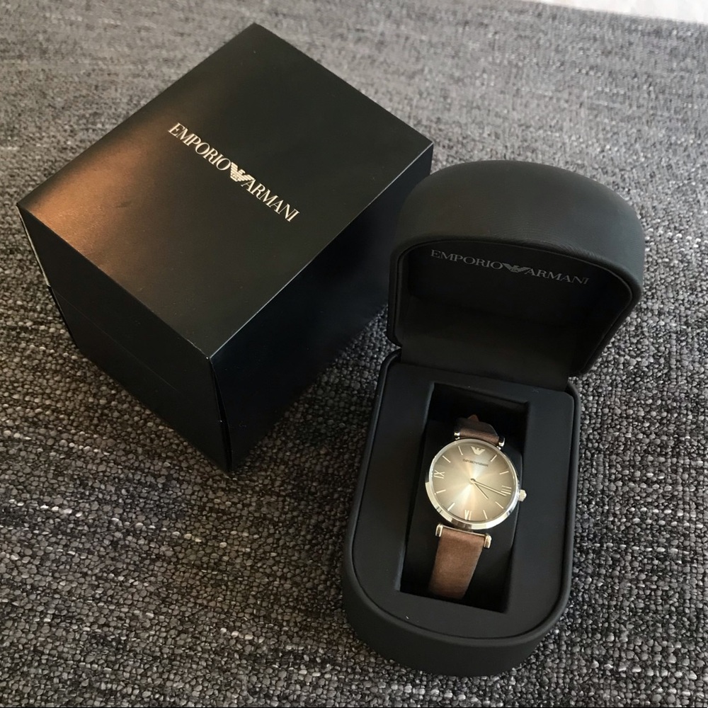 Emporio Armani Brown dial Stainless steel Watch